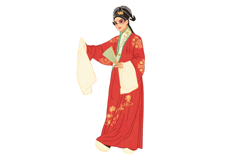 手绘-京剧人物插画贴纸-生角3