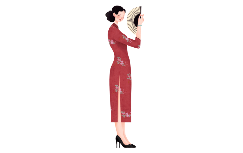 中国风-人物插画-民国女性