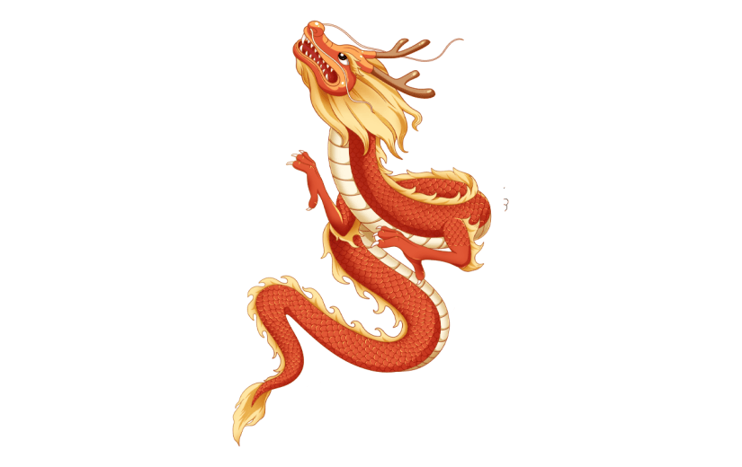 中国风二月二龙抬头龙元素贴纸