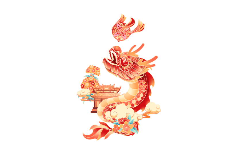 春节新年新春龙年中式中国风龙动物元素素材