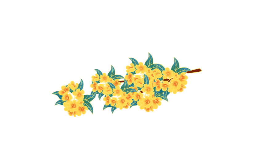 桂花中国风中秋节元素贴纸