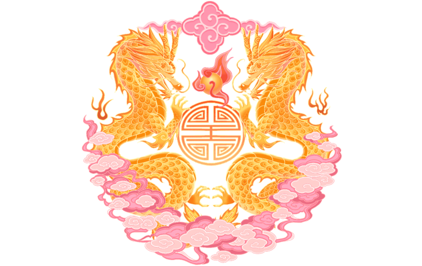 龙年春节新春新年过年除夕中国风中式龙纹元素素材