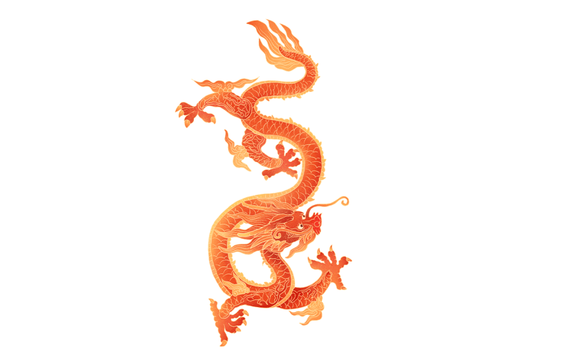 中国风二月二龙抬头龙元素贴纸