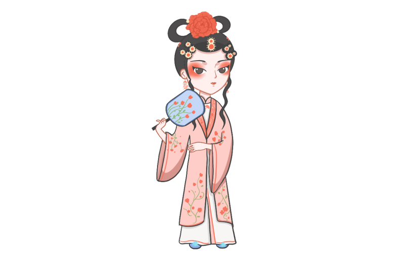 手绘-高甲戏Q版人物贴纸2