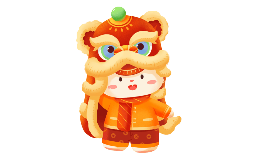 卡通感春节兔子元素贴纸