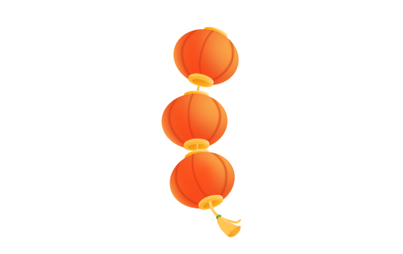 中国风春节灯笼元素贴纸