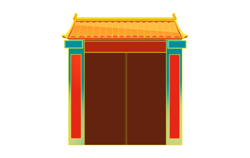 中国风春节门元素贴纸