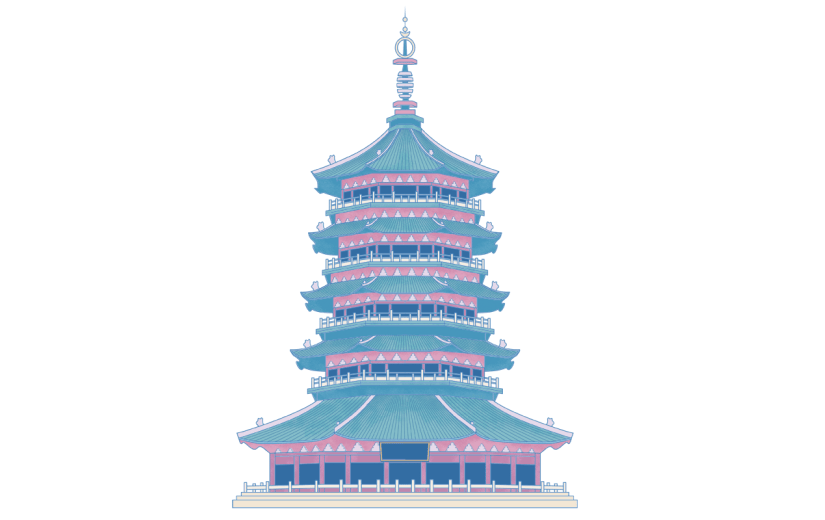 中国风-传统建筑元素插画3