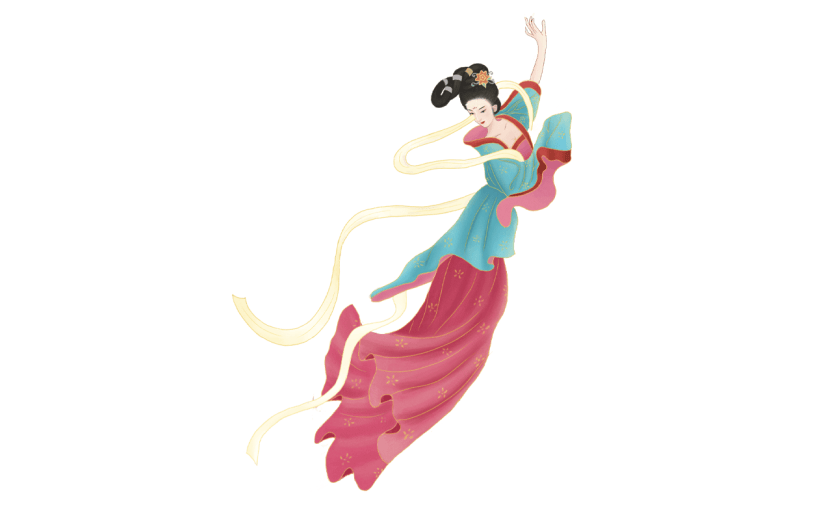 中国风中秋节女性元素贴纸