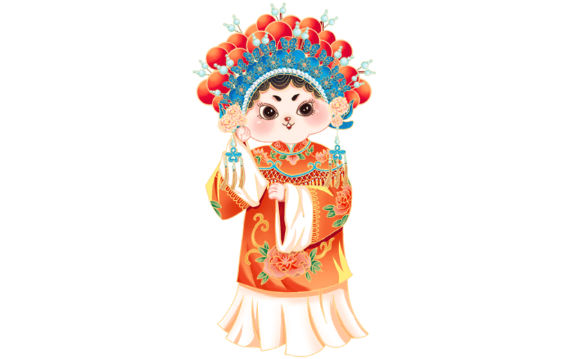 拟人风春节兔子元素贴纸