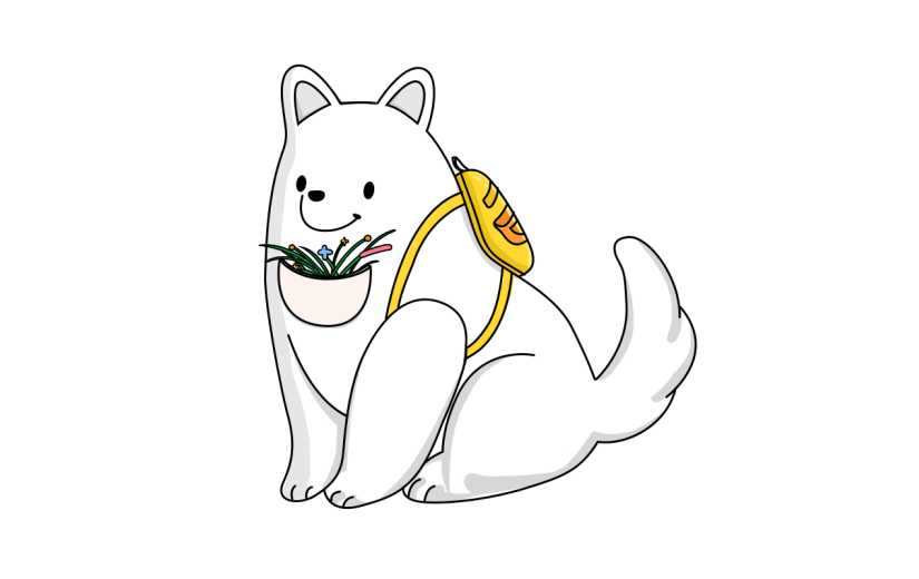 卡通感儿童节狗元素贴纸