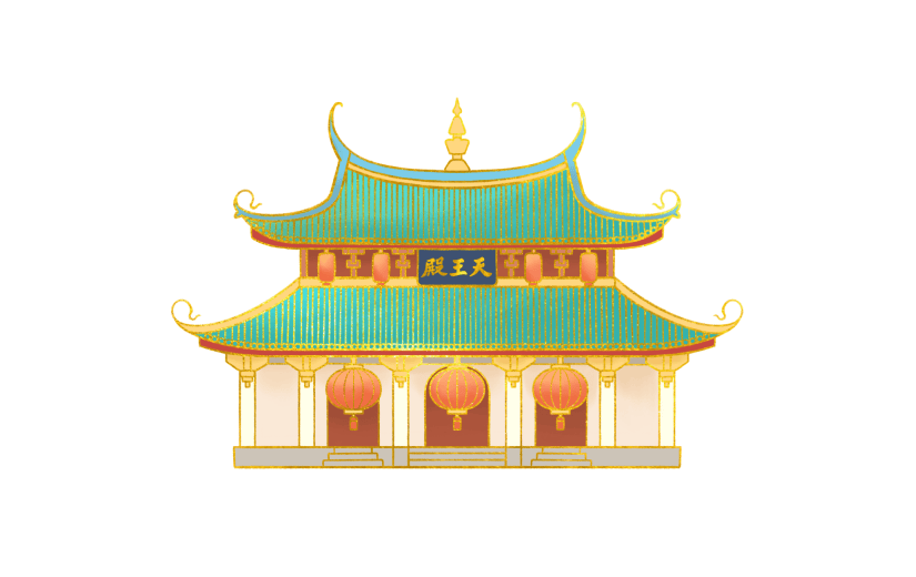 中国风建筑天王殿