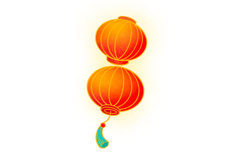 中国风春节灯笼元素贴纸