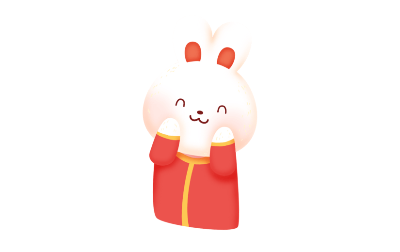 可爱春节兔子元素贴纸