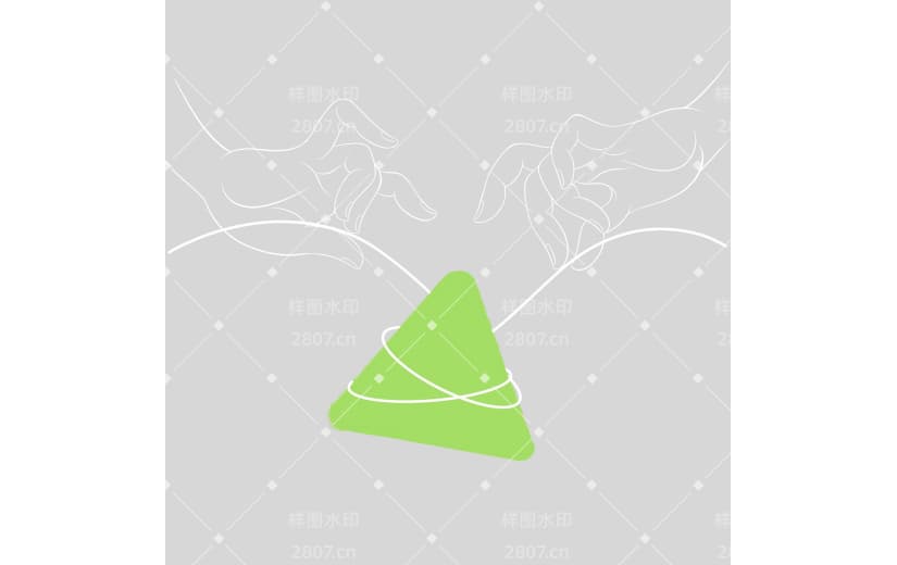 端午节简约线条手粽子组合元素