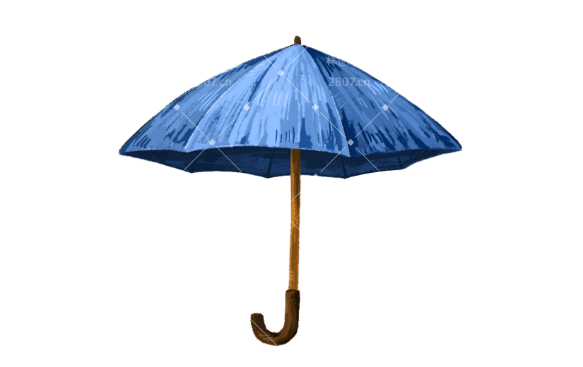手绘雨伞梵高风格手帐元素贴纸
