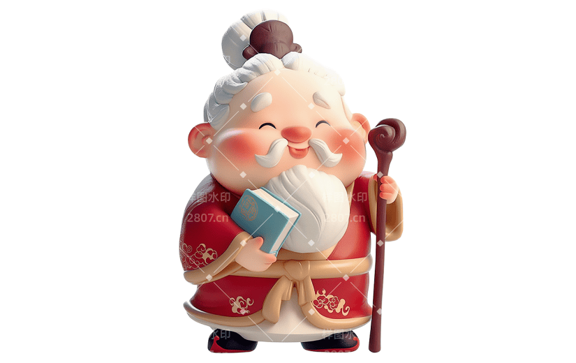 七夕情人节3D月老免抠元素