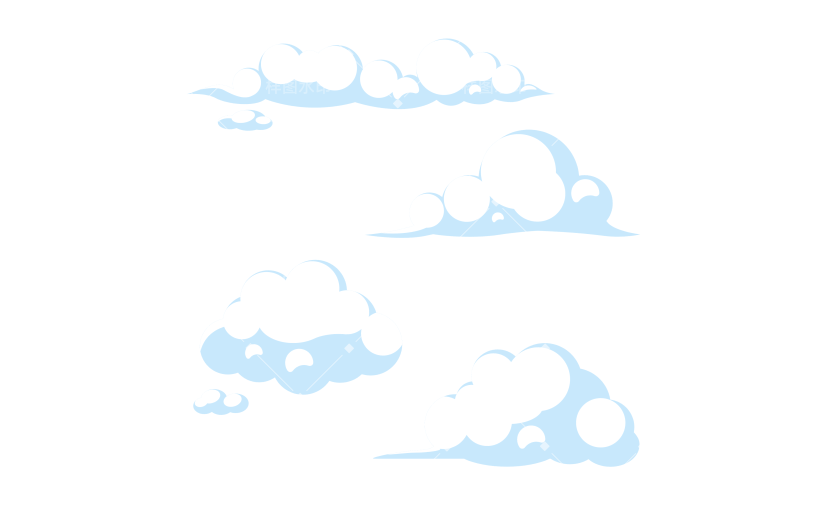 手绘卡通云朵插画元素5