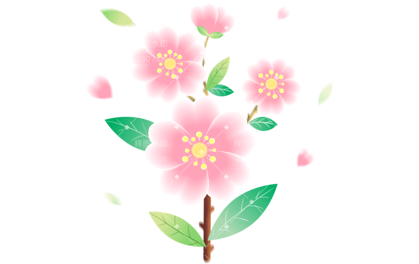 传统节气立春春天春季春日弥散花朵植物元素素材