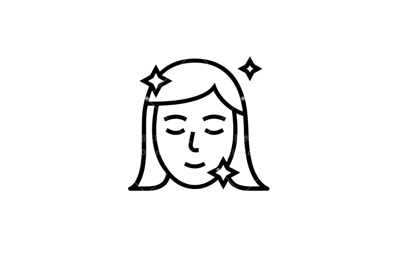 常规内容-图标系列扁平风女性正脸美容美发图标元素