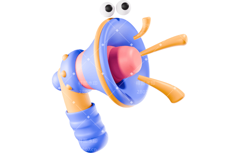 促销活动电商3D立体C4D喇叭元素素材