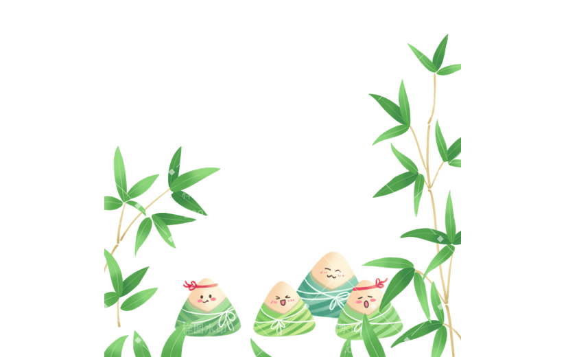 端午节五月初五插画粽子边框素材元素