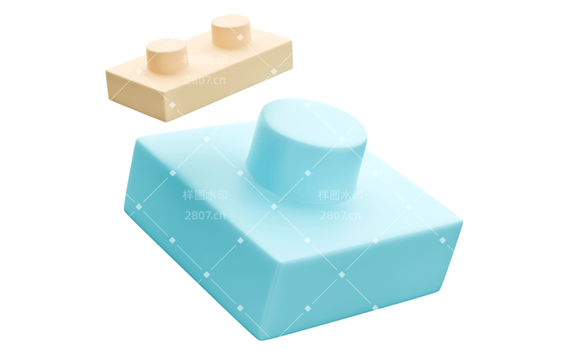 儿童节通用3D积木装饰物物品元素素材
