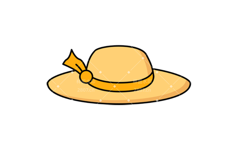 通用草帽卡通感贴纸