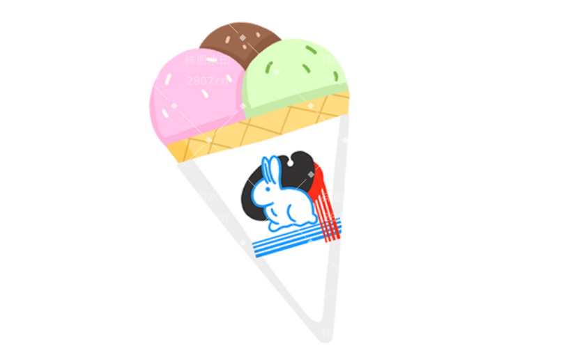 通用冰淇淋卡通感贴纸