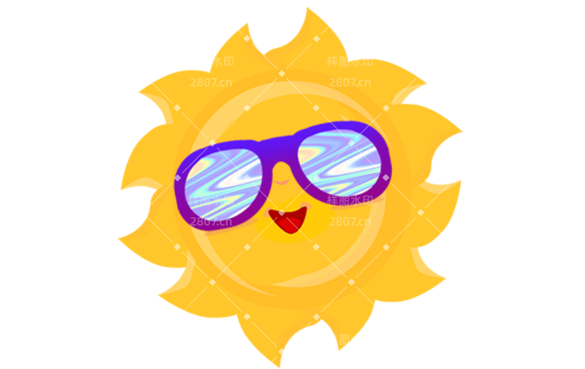 通用太阳卡通感贴纸