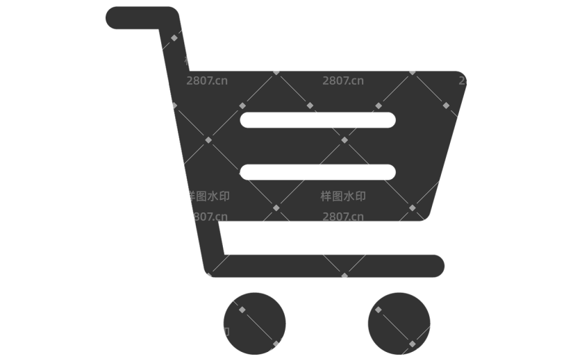 促销通用矢量黑色购物车图标元素素材