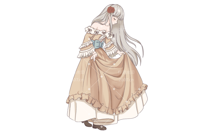 手绘小女孩洛丽塔人物3