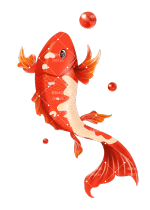 华丽红色好运锦鲤