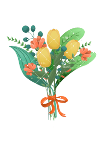 母亲节日活动花束装饰花朵手绘卡通素材