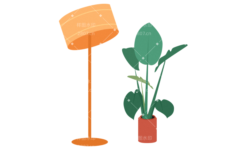 卡通感金融行业植物元素