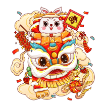 中国风卡通兔年形象元素