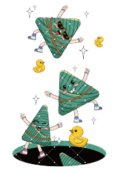 端午粽子卡通小黄鸭欢快矢量AI