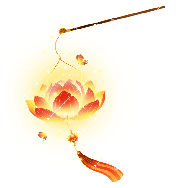 中国风节气中元节荷花灯