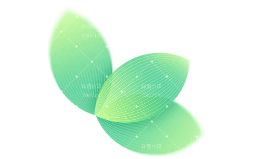 二十四节气通用清新弥散线条植物元素素材
