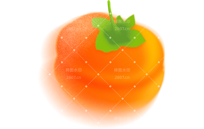 霜降通用橘色弥散柿子元素素材