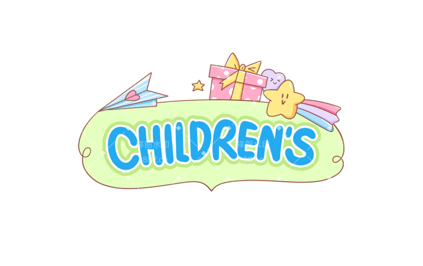 六一儿童节通用卡通英文Happy Children’s Day主题文字标题艺术字元素素材