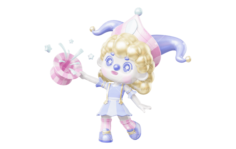 愚人节通用3D小丑人物元素素材
