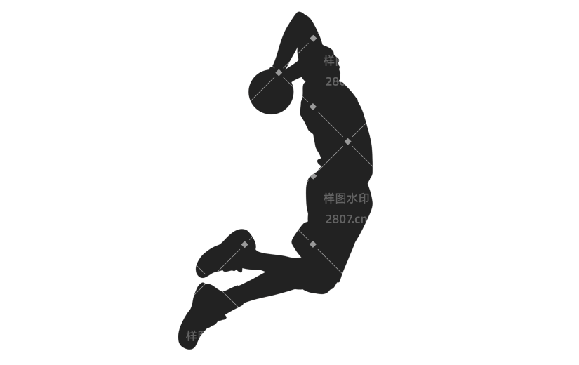手绘篮球运动剪影元素