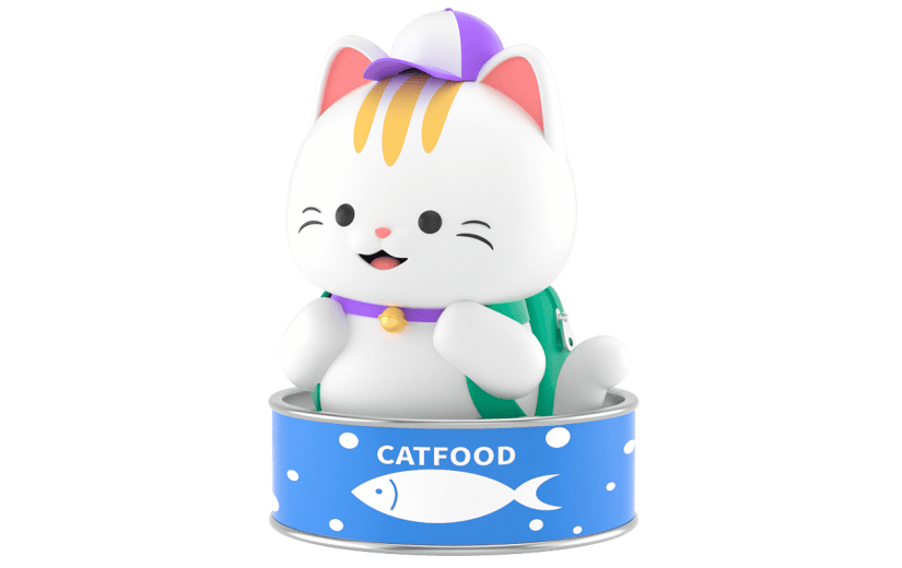 C4D宠物罐头插画元素贴纸3