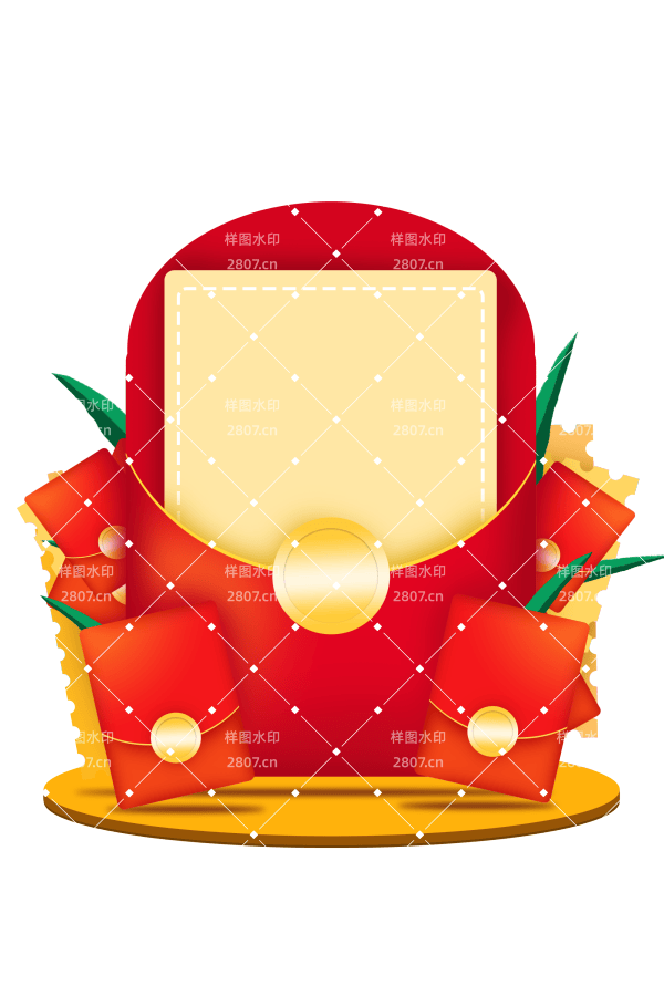 红色喜庆金币促销红包元素