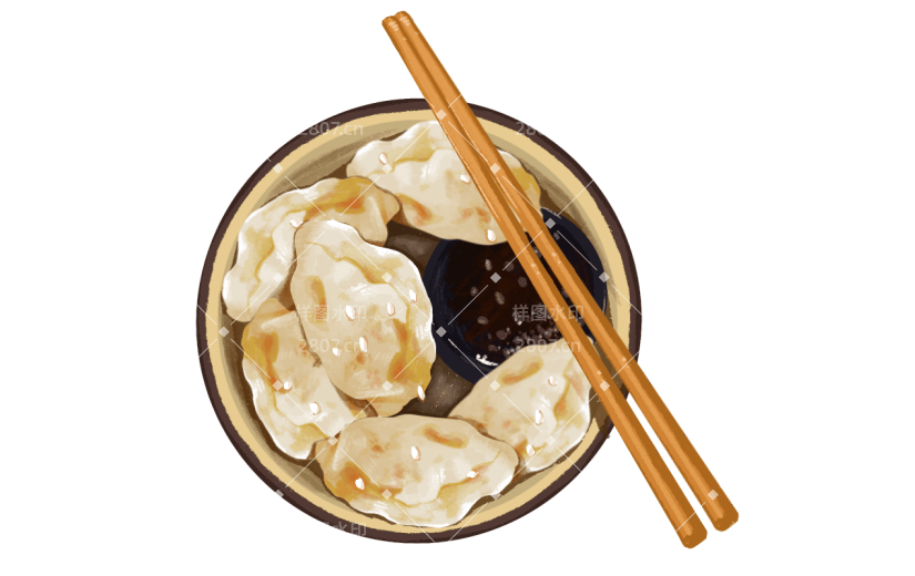 冬至饺子贴纸