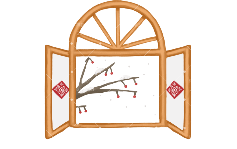 矢量风冬至贴纸