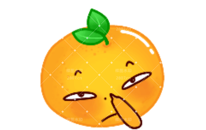 挖鼻橘子表情包动态贴纸