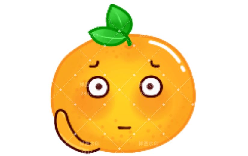 疑惑挠头橘子表情包动态贴纸
