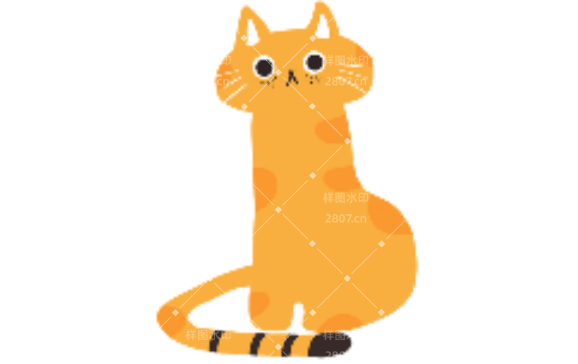 宠物儿童节长脖子猫咪可爱卡通手绘风动态贴纸